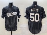 Men's Los Angeles Dodgers #50 Mookie Betts Black Cool Base Stitched Baseball Jersey Cheap