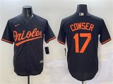 Cheap Men's Baltimore Orioles #17 Colton Cowser Black Cool Base Stitched Jersey
