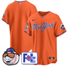 Cheap Men\'s New York Mets Blank Orange 2025 Spring Training Stitched Baseball Jersey