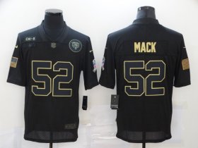 Wholesale Cheap Men\'s Chicago Bears #52 Khalil Mack Black 2020 Salute To Service Stitched NFL Nike Limited Jersey