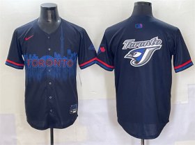 Men\'s Toronto Blue Jays Team Big Logo Navy 2024 City Connect Limited Stitched Baseball Jersey
