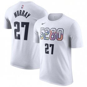 Cheap Men\'s Denver Nuggets #27 Jamal Murray White 2024-25 City Edition Name & Number T-Shirt
