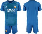 Wholesale Cheap Valencia Blank Blue Goalkeeper Soccer Club Jersey