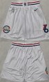 Cheap Mens Philadelphia 76ers White Shorts (Run Small)
