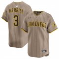 Men's San Diego Padres #3 Jackson Merrill Tan 2024 Alternate Limited Stitched Baseball Jersey Cheap