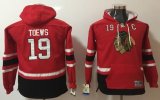 Wholesale Cheap Blackhawks #19 Jonathan Toews Red Youth Name & Number Pullover NHL Hoodie