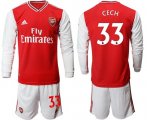 Wholesale Cheap Arsenal #33 Cech Red Home Long Sleeves Soccer Club Jersey
