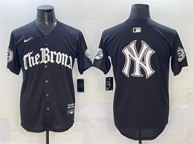 Mens New York Yankees Team Big Logo Black \'Gothic Legacy Edition\' Vapor Premier Limited Stitched Baseball Jersey