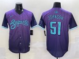 Cheap Men's Arizona Diamondbacks #51 Randy Johnson Purple 2025 City Connect Limited Stitched Baseball Jersey