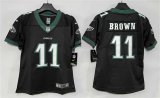 Women's Philadelphia Eagles #11 A. J. Brown Black New Vapor Untouchable Limited Football Stitched Jersey(Run Small) Cheap Wholesale