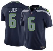 Cheap Men's Seattle Seahawks #6 Drew Lock Navy 2025 F.U.S.E. Vapor Limited Football Stitched Jersey