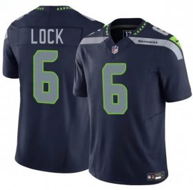 Cheap Men\'s Seattle Seahawks #6 Drew Lock Navy 2025 F.U.S.E. Vapor Limited Football Stitched Jersey