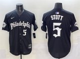 Men's Philadelphia Phillies #5 Bryson Stott Black Gothic Vapor Limited Stitched Jersey