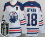 Cheap Men's Edmonton Oilers #18 Zach Hyman White 2025 Stanley Cup Final Authentic Jersey