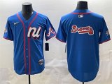 Cheap Men's National League Atlanta Braves Team Big Logo Blue 2025 All-Star Edition Limited Stitched Baseball Jersey
