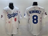 Men's Los Angeles Dodgers #8 Enrique Hernandez White 2025 Tokyo Series Limited Stitched Baseball Jersey Cheap
