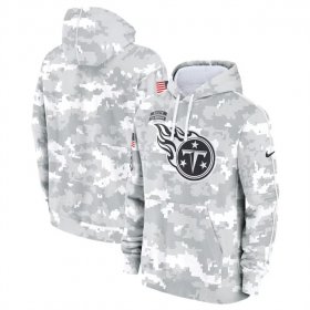 Men\'s Tennessee Titans 2024 Arctic Camo Salute To Service Club Fleece Pullover Hoodie