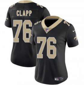 Women\'s New Orleans Saints #76 Will Clapp Black 2025 Vapor Stitched Game Jersey(Run Small) Cheap