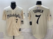 Men's Philadelphia Phillies #7 Trea Turner Cream Gothic Vapor Limited Stitched Jersey Cheap