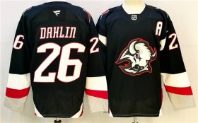 Men\'s Buffalo Sabres #26 Rasmus Dahlin Black 2024-25 Alternate With A Patch Stitched Jersey