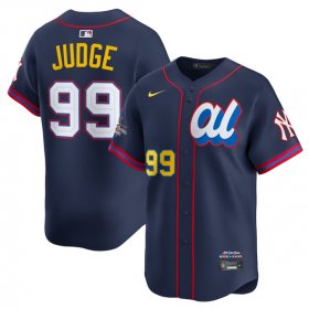 Cheap Men\'s American League #99 Aaron Judge Navy 2025 All-Star Edition Limited Stitched Baseball Jersey