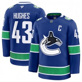 Men\'s Vancouver Canucks #43 Quinn Hughes Blue 2024-25 Home Stitched Hockey Jersey