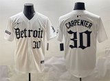 Cheap Men's Detroit Tigers #30 Kerry Carpenter White'Motor Gothic Edition' Vapor Premier Limited Stitched Baseball Jersey