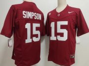 Men's Ty Simpson Crimson Alabama Crimson Tide #15 High School College football red jersey Cheap Wholesale