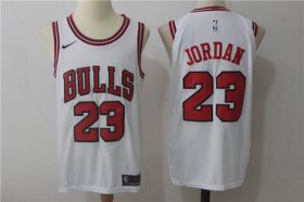 Wholesale Cheap Men\'s Chicago Bulls #23 Michael Jordan White 2017-2018 Nike Swingman Stitched NBA Jersey