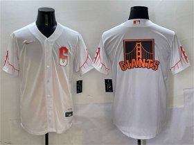 Cheap Men\'s San Francisco Giants Team Big Logo White City Connect Cool Base Stitched Baseball Jersey