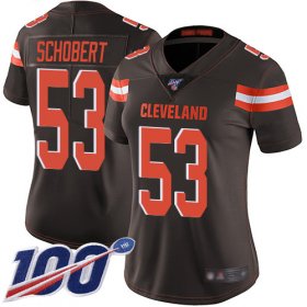 Wholesale Cheap Nike Browns #53 Joe Schobert Brown Team Color Women\'s Stitched NFL 100th Season Vapor Limited Jersey