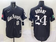 Cheap Men's Los Angeles Dodgers Front #8 Back #24 Kobe Bryant Black Mexico 2025 LA Gothic Style With Fernando Patch Vapor Premier Limited Stitched Baseball Jersey