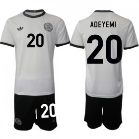 Men\'s Germany #20 Karim Adeyemi White 2025 Home Soccer Jersey Suit