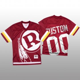 Wholesale Cheap NFL Washington Redskins Custom Red Men\'s Mitchell & Nell Big Face Fashion Limited NFL Jersey