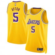Cheap Men's Los Angeles Lakers #5 Deandre Ayton Yellow Icon Edition Stitched Basketball Jersey