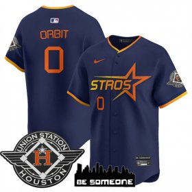 Men\'s Houston Astros #0 Orbit Navy 2025 City Connect Limited Stitched Baseball Jersey Cheap