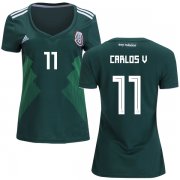 Wholesale Cheap Women's Mexico #11 Carlos V. Home Soccer Country Jersey