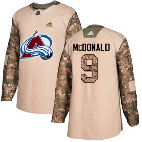 Wholesale Cheap Adidas Avalanche #9 Lanny McDonald Camo Authentic 2017 Veterans Day Stitched Youth NHL Jersey