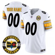 Men's Pittsburgh Steelers Throwback 1933 Patch white Vapor Limited All Stitched Jersey Cheap Wholesale