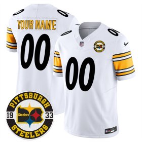 Men\'s Pittsburgh Steelers Throwback 1933 Patch white Vapor Limited All Stitched Jersey Cheap Wholesale