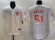Cheap Men's San Francisco Giants #51 Jung Hoo Lee White City Connect Cool Base Stitched Baseball Jersey