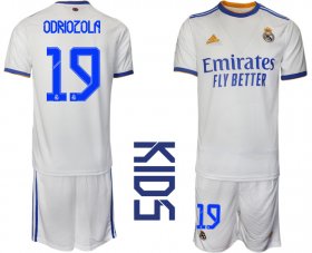 Wholesale Cheap Youth 2021-2022 Club Real Madrid home white 19 Soccer Jerseys