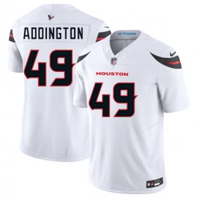 Cheap Men\'s Houston Texans #49 Tucker Addington White 2025 F.U.S.E. Vapor Limited Football Stitched Jersey