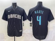 Men's Arizona Diamondbacks #4 Ketel Marte Black Stitched Baseball Jersey Cheap