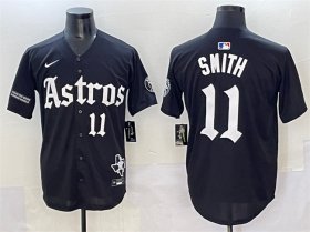 Men\'s Houston Astros #11 Cam Smith Black Gothic \'Houston Born Barrio Raised\' Limited Stitched Baseball Jersey