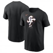Cheap Men's San Francisco Giants Black 2025 City Connect Large Logo T-Shirt