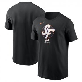Cheap Men\'s San Francisco Giants Black 2025 City Connect Large Logo T-Shirt
