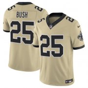 Cheap Men's New Orleans Saints #25 Reggie Bush Gold 2025 F.U.S.E. Alternate Vapor Limited Football Stitched Jersey