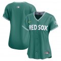 Women's Boston Red Sox Blank Green 2025 City Connect Limited Stitched Baseball Jersey(Run Small) Cheap
