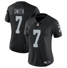 Women\'s Las Vegas Raiders #7 Geno Smith Black 2025 Vapor Football Stitched Jersey(Run Small) Cheap